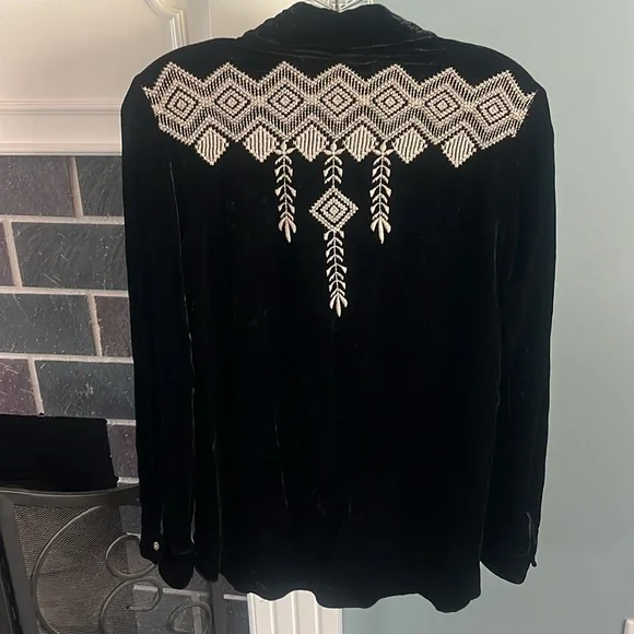 JOHNNY WAS Western Velvet Top - Picture 5 of 16